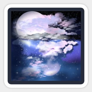 pink moon fantasy world Sticker